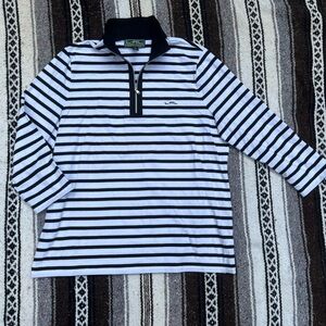 Athletic Quarter Zip | Ralph Lauren Active | black and white stripes